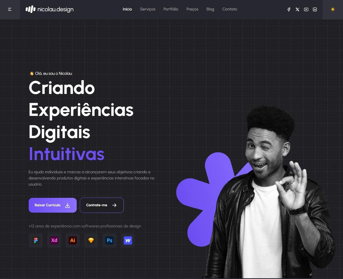 Portfólio Digital Moderno para Design